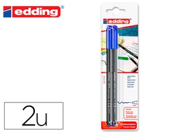 [E-1200/2-03] ROTULADOR EDDING PUNTA FIBRA 1200 AZUL N.3 PUNTA REDONDA 0.5 MM BLISTER DE 2 UNIDADES