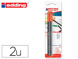 [E-1200/2-02] ROTULADOR EDDING PUNTA FIBRA 1200 ROJO N.2 PUNTA REDONDA 0.5 MM BLISTER DE 2 UNIDADES