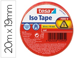 [56190-00011-22] CINTA ADHESIVA AISLANTE TESA 20 MT X 19 MM COLOR ROJO