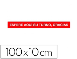 [18596] CINTA DE SEÑALIZACION ADHESIVA APLI ESPERE SU TURNO 100 X 10 CM