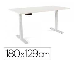 [2003XCR04] MESA ROCADA REGULABLE EN ALTURA ELECTRICAMENTE HASTA 129 CM ESTRUCTURA DE ACERO TABLERO 180 CM COLOR BLANCO