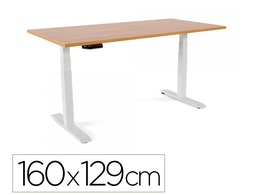 [2002XCR08] MESA ROCADA REGULABLE EN ALTURA ELECTRICAMENTE HASTA 129 CM ESTRUCTURA DE ACERO TABLERO 160 CM COLOR ROBLE