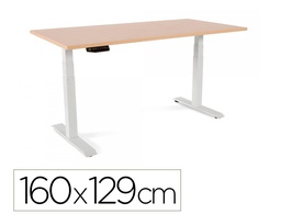 [2002XCR01] MESA ROCADA REGULABLE EN ALTURA ELECTRICAMENTE HASTA 129 CM ESTRUCTURA DE ACERO TABLERO 160 CM COLOR HAYA