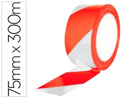 [KF11151] CINTA DE SEÑALIZACION Q-CONNECT NO ADHESIVA ROJO Y BLANCO 300 MT X 75 MM