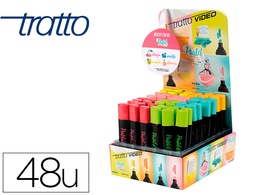[F835900] ROTULADOR TRATTO VIDEO PASTEL FLUORESCENTE EXPOSITOR DE 48 UNIDADES COLORES SURTIDOS