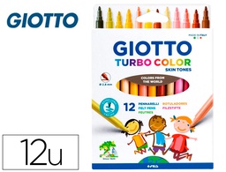 [F526900] ROTULADOR GIOTTO TURBO COLOR SKIN TONES LAVABLE PUNTA BLOQUEADA CAJA DE 12 COLORES SURTIDOS