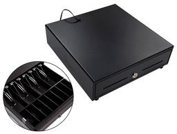 [HS330A] CAJON PORTAMONEDAS 8 MONEDEROS 4 BILLETEROS APERTURA ELECTRICA NEGRO 330X335X105 MM