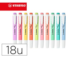 [275/18-01-5] ROTULADOR STABILO FLUORESCENTE SWING COOL PASTEL DESKSET ESTUCHE DE 18 UNIDADES COLORES SURTIDOS