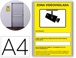 [6172-09 AM] PICTOGRAMA ARCHIVO 2000 CAMARAS DE VIGILANCIA EN GRABACION LAS 24 HORAS PVC AMARILLO LUMINISCENTE 210X297