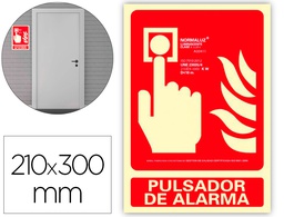 [6171-04H RJ] PICTOGRAMA ARCHIVO 2000 PULSADOR DE ALARMA PVC ROJO LUMINISCENTE 210X300 MM
