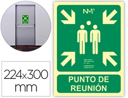 [6170-07H VE] PICTOGRAMA ARCHIVO 2000 PUNTO DE REUNION PVC VERDE LUMINISCENTE 224X300 MM
