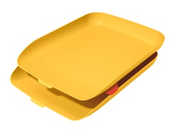 [53581019] BANDEJA SOBREMESA PLASTICO LEITZ COSY SET DE 2 UNIDADES AMARILLO 274X81X407 MM