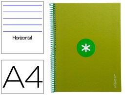 [KB32] CUADERNO ESPIRAL LIDERPAPEL A4 MICRO ANTARTIK TAPA FORRADA80H 90 GR HORIZONTAL 1 BANDA 4 TALADROS COLOR VERDE