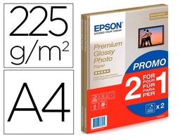 [C13S042169] PAPEL FOTOGRAFICO EPSON PREMIUN GLOSSY PHOTO SATINADO DIN A4 PROMO 2 X 15 HOJAS 225 GR
