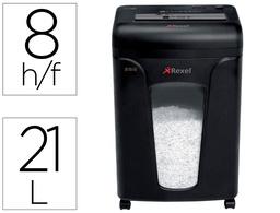 [2104010EU] DESTRUCTORA DE DOCUMENTOS REXEL MERCURY REM820 CAPACIDAD 8 HOJAS MICRO CORTE DESTRUYE GRAPAS CLIPS TARJETA