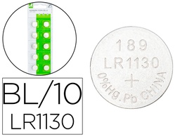 [KF14556] PILA Q-CONNECT TIPO BOTON ALCALINA LR54 1.5V BLISTER DE 10 UNIDADES