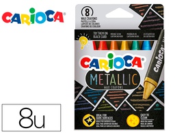 [43163] LAPICES CERA CARIOCA METALLIC TRIANGULAR CAJA DE 8 UNIDADES COLORES SURTIDOS