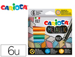 [43161] ROTULADOR CARIOCA METALLIC PUNTA MAXI 6 MM CAJA DE 6 UNIDADES COLORES SURTIDOS