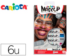 [43155] BARRA DE MAQUILLAJE CARIOCA MASK UP METALLIC CAJA DE 6 COLORES SURTIDOS