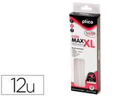 [1645] BARRA TERMOFUSIBLE PLICO COLA MAX XL BAJA TEMPERATURA 11,5 MM DE DIAMETRO X 200 MM DE ALTO BLISTER DE 12 UNIDADES