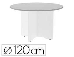 [3006AW02V24] MESA DE REUNION ROCADA REDONDA 3006AW02 ESTRUCTURA MADERA EN ASPAS COLOR BLANCO TABLERO GRIS 120CM DIAMETRO