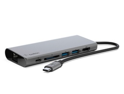 [AVC008BTSGY] ADAPTADOR BELKIN AVC008BTSGY MULTIPUERTO USB-C A ETHERNET / USB-C / USB-A / HDMI / SD COLOR GRIS