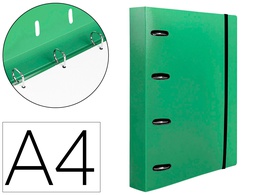 [CH61] CARPETA CON RECAMBIO LIDERPAPEL A4 CUADRO 5MM 100 HOJAS 80G POLIPROPILENO 4 ANILLAS 25MM COLOR VERDE